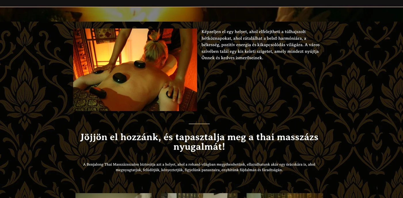 Benjalong thai masszázs: Weboldal és arculat